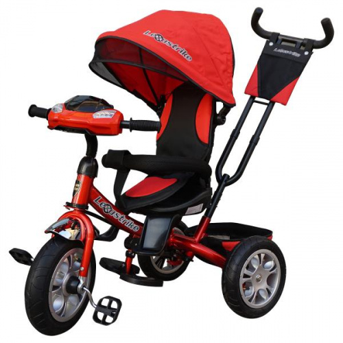 велосипед детский LEXUS TRIKE, надувные колеса 12/10", светомуз/панель, поворотное сиденье, красный