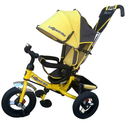 велосипед детский LEXUS TRIKE надувные колеса 12"/10" колясочная ткань, желтый